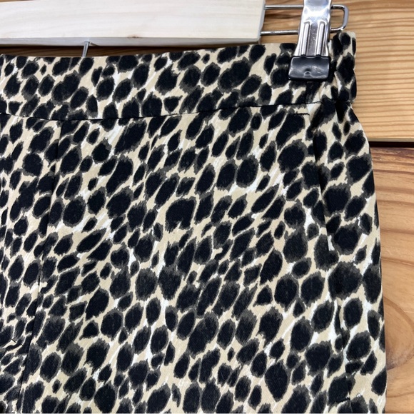 J Crew Jamie Pant 00 Animal Print Pull On Elastic Waist Poly Pockets Taper B144 - Picture 4 of 13